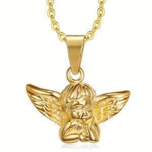 Collier bébé ange gardien sans nickel, pendentif aile d'ange en acier inoxydable - Product Image 5