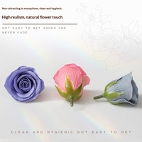 Élégantes fleurs de savon artificielles en forme de rose, cinq couches, fleur éternelle, tête de fleur de savon faite à la main, souvenir pour mariage et anniversaire