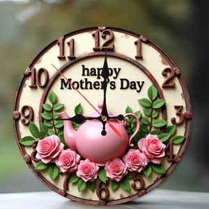 Round Wooden Wall <b>Clock</b> 25Cm Thickened Frame Silent Non Ticking Home Hotel Decor <b>Clock</b> - Product Image 1