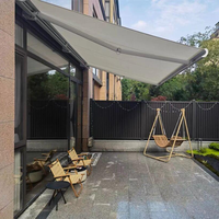 5m Léger Pleine Boîte Motorisé Rétractable Toit Auvent Auvent De Jardin Coupe-Vent En Alliage D'aluminium Cadre Électrique Polyester