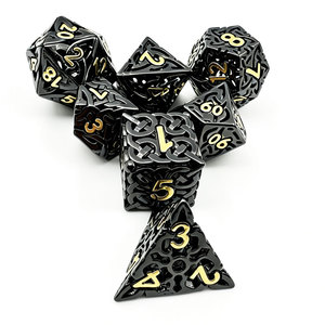 Hot Sale Steampunk DND <b>Dice</b> <b>Set</b> Black Metal Hollow Design RPG <b>Dice</b> With Gears For Tabletop Games And Collectors - Product Image 3
