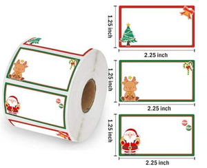 Merry <b>Christmas</b> Direct Thermal Labels Stickers Watercolor Small Business ODM Thermal Stickers for Inventory - Product Image 2