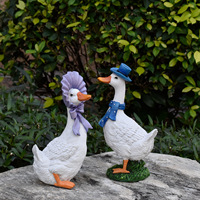 Figurine d'animal canard mignon de dessin animé simulé pour jardin, décoration transfrontalière pour jardin, cour, plantes en pot, maison et style pastoral