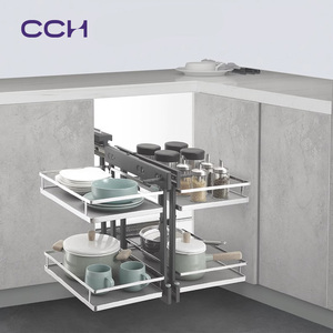 Glissière robuste en acier à extension totale avec amortissement pour panier extractible à fermeture douce, pour armoire de cuisine de 900 mm - Product Image 2