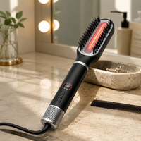 Sèche-cheveux brosse à air chaud infrarouge 1200W avec ions négatifs, affichage LED et contrôle de la température pour salon et usage domestique