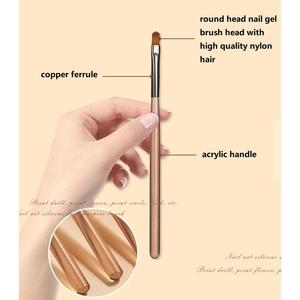 # 2- # Ensemble de 24 pinceaux à ongles en acrylique avec manche rose, poils en nylon, pinceaux pour gel, logo personnalisé, marque privée, outil de manucure - Product Image 2