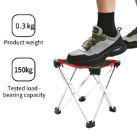 Chaise de jardin pliable en aluminium Goodwin, mini tabouret pliant portable pour l'extérieur