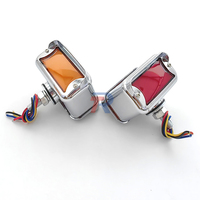 Feu de position latéral rectangle rouge ambré à deux faces, double chrome, néon, support de goujon de remorque, état neuf