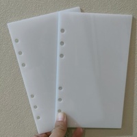 Couverture de cahier de reliure en acrylique de couleur blanche comme le lait A6 à 6 anneaux