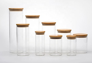 Lọ Đựng Cà Phê Đường Cà Phê Gia Vị Thực Phẩm Nhà Bếp Bằng Thủy Tinh Có Nắp Đậy Bằng Gỗ Bộ Nút Bần Tùy Chỉnh - Product Image 6