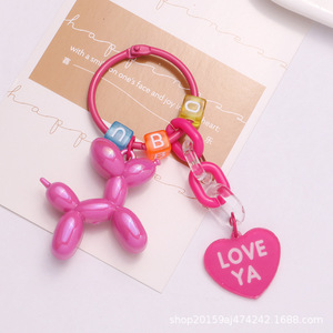พวงกุญแจรถตุ๊กตาสุนัขฟองน่ารักใหม่พวงกุญแจรูปหัวใจยิ้มสุดสร้างสรรค์ของตกแต่งอะคริลิค - Product Image 6