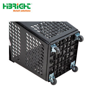 उच्च उज्ज्वल पोर्टेबल 4 पहियों हल्के बाजार स्टोर सुपरमार्केट शॉपिंग बास्केट - Product Image 5