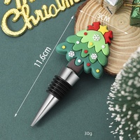 Bouchon de bouteille de vin de Noël en gros, en PVC, en forme de sapin, de maison ou de chaussette, réutilisable, pour les fournitures de fête de fin d'année