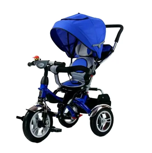 Xingtai Factory new arrivals 3 wheels children trike stroller pram bike rickshaw twin baby tricycle 4 in 1 for kids