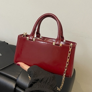 Casual Vintage Retro Style Women's PU Leather Box <strong>Bag</strong> with Zipper Closure Single Strap Top Handle Waterproof <strong>Mini</strong> Tote - Product Image 1