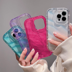 <span class=keywords><strong>Funda</strong></span> de lujo con patrón ondulado de agua para <span class=keywords><strong>iPhone</strong></span> 11 12 14 13 17 15 16 Pro Max XR 7 8 Plus <span class=keywords><strong>XS</strong></span> X <span class=keywords><strong>Funda</strong></span> de silicona a prueba de golpes - Product Image 1