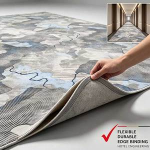 Alfombra Comercial Moderna Abstracta en Gris Azulado con Diseño de Montaña y Río, Impresa en Nailon y Látex, Personalizada para Vestíbulos de Hoteles, Oficinas y Proyectos, Alfombras para Sala de Estar - Product Image 5