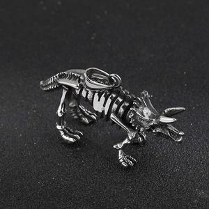 Collier Pendentif Dinosaure Triceratops Gothique Personnalisé en Acier Inoxydable – Vente en Gros Fabricant - Product Image 2