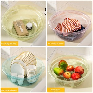 Bassine de lavage en PP transparent épaissi, résistante aux chutes, grande taille, pour cuisine, dortoirs étudiants, usage domestique et bébés - Product Image 3
