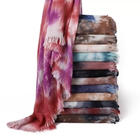 Pañuelo Hijab de Viscosa Modal 2026 con Degradado, Estilo Étnico Musulmán, Teñido Anudado, con Efecto Aceite, para Mujer, de Lujo, Arrugado, Tejido, con Estampado Digital, Tipo Chal