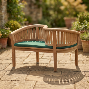 Modern Outdoor Patio <b>Bench</b> Love Seat with <b>Cushion</b> Solid Teak Wood - Product Image 3