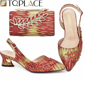 Offre Spéciale nouveaux modèles dames mariée bleu couleur Nigeria chaussures de mariage et sac à main assorti ensemble femmes chaussures et sac ensemble pour la fête - Product Image 5