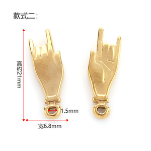 Colgante 3D de Acero Inoxidable con Gesto de Mano, Chapado en Oro, Amuleto de Amor y Bendición, Adorno de Joyería DIY - Product Image 4
