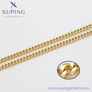 Collana a Catena Cubana da <span class=keywords><strong>Uomo</strong></span> XUPING, Design Geometrico Personalizzato, Placcata in <span class=keywords><strong>Oro</strong></span> 14K - Product Image 5
