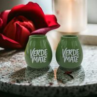 Ensemble de tasses à thé en céramique personnalisées de 350ml, couleur noir Verde Mate