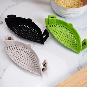 Passoire en silicone résistante à la chaleur avec clip de fixation pour la casserole, passoire à pâtes autocollante pour casseroles et poêles - Product Image 6