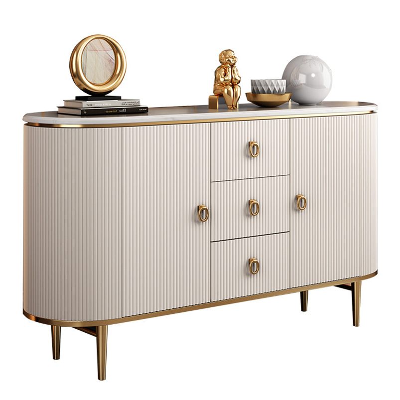 Minimalist Style Luxury High Quality Modern Sideboards Buffet Cabinets High Gloss White Led Wooden Sideboard Cabinet