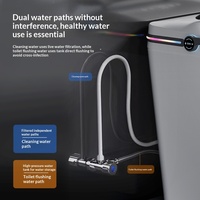 Toilette Intelligente - Bidet Intégré Sans Pression d'Eau à Couvercle Automatique Siphonique avec Fonction Parfumée pour Usage Domestique