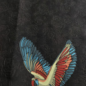 Nais Chất Lượng Cao Cotton Màu Đen Màu Đỏ 3D Thổ Cẩm Dệt Lotus Parrot Bird Floral Jacquard Nổi Dresses Vải Cho Phụ Nữ Ăn Mặc - Product Image 4