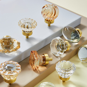 Brass Crystal Pigeon Egg Champagne Drawer Wardrobe <strong>Door</strong> Handle Cabinet Light Luxury Modern Simple Transparent European - Product Image 2