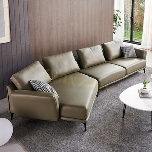Ensemble de canapés pour salon Xuanzhen, meubles de salon, canapé italien moderne pas cher en forme de L, canapé <span class=keywords><strong>convertible</strong></span> en cuir nordique pour salon - Product Image 3