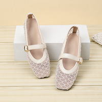Sandales plates Mary Jane rétro ajourées respirantes couleur unie pour femmes, chaussures simples toutes saisons, expédition en 7 jours