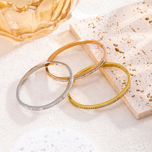 Bracelet en acier inoxydable plaqué électrolytiquement pour femmes, tendance, haut de gamme, niche, tous les étoiles <span class=keywords><strong>du</strong></span> <span class=keywords><strong>ciel</strong></span> n'ont pas tombé, strass exquis, certifié - Product Image 2