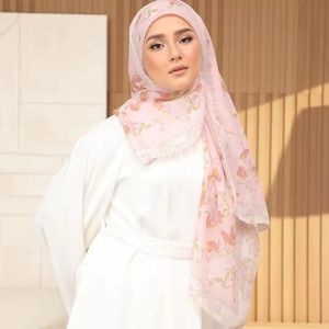 Voile de coton personnalisé hijab carré imprimé voile de coton doux foulard en viscose de <span class=keywords><strong>lin</strong></span> de coton hijab tudung bawal malaisie - Product Image 2