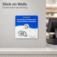Plaque d'avis Google en acrylique vierge avec carte NFC intelligente Ntag213, support adhésif et code QR imprimé pour table de café ou restaurant