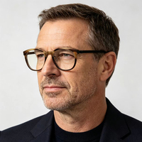 Monture de lunettes haut de gamme en corne de buffle véritable, faite à la main, couleur unie, pour hommes et femmes, marron, logo personnalisable