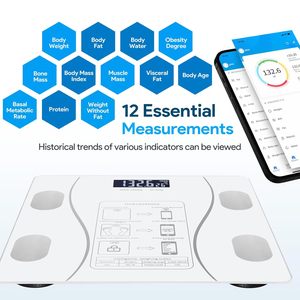 Báscula de Grasa Corporal LCD de 180 kg, Báscula Inteligente de Piso OEM/ODM, Alta Precisión de 0.1 g, Certificación CE ROHS, Báscula Electrónica Doméstica - Product Image 3
