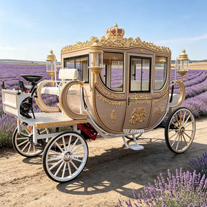 Charrette royale résistante aux intempéries, artisanat de qualité supérieure, pour exposition permanente en extérieur lors de mariages - Product Image 1