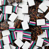Ensemble de Mahjong Américain de Luxe Personnalisé, Moderne, Quatre Couches, 160 Pièces, en Acrylique, Étanche et Durable, avec Table de Divertissement et Tortues