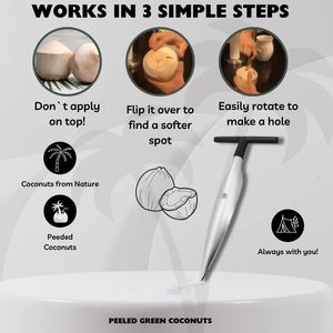 Coconut Opener Tool - Convenient and Easy to Use - Compatible with Peeled Thai Coconuts - <b>Kitchen</b> Utensils <b>Kitchen</b> <b>Accessories</b> - Product Image 4
