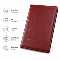 Portafolio de Cuero PU A4 con Logotipo Personalizado, Bolsa para Documentos de Negocios, Carpeta de Cera Vintage Premium para Reuniones, Oficina, Conferencias, Venta al Por Mayor