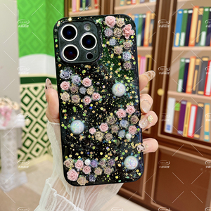 2025 Nhà Máy Tùy Chỉnh 3D Hoa Ngọc Trai Long Lanh Kim Cương Bling TPU PC Bảo Vệ Trường Hợp Đối Với iPhone 15 16 Pro Max Phụ Nữ Phụ Nữ Phụ Nữ Điện Thoại Bìa - Product Image 6