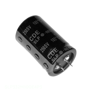 Manufacturer Channel Through Hole <b>CAP</b> ALUM 3300UF 20% 100V <b>SNAP</b> TH 3300 uF SLP332M100E4P3 Capacitor - Product Image 1
