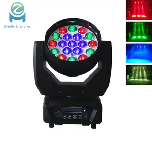 Lampu efek strobo bar disko zoom daya tinggi lampu panggung pernikahan pertunjukan 19*15w rgbw led lampu kepala lebah besar bergerak