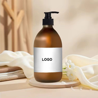 Großhandel 100ml 200ml 250ml 300ml Bernsteinfarbene Mattglasflasche mit Pumpverschluss für Lotion, Sirup, Flüssigseife und Spenderverpackungen