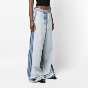 Reverse <b>Pants</b> Women's Jeans Summer Premium Splicing Loose Straight Leg Wide Leg <b>Pants</b> Fashion - Product Image 4